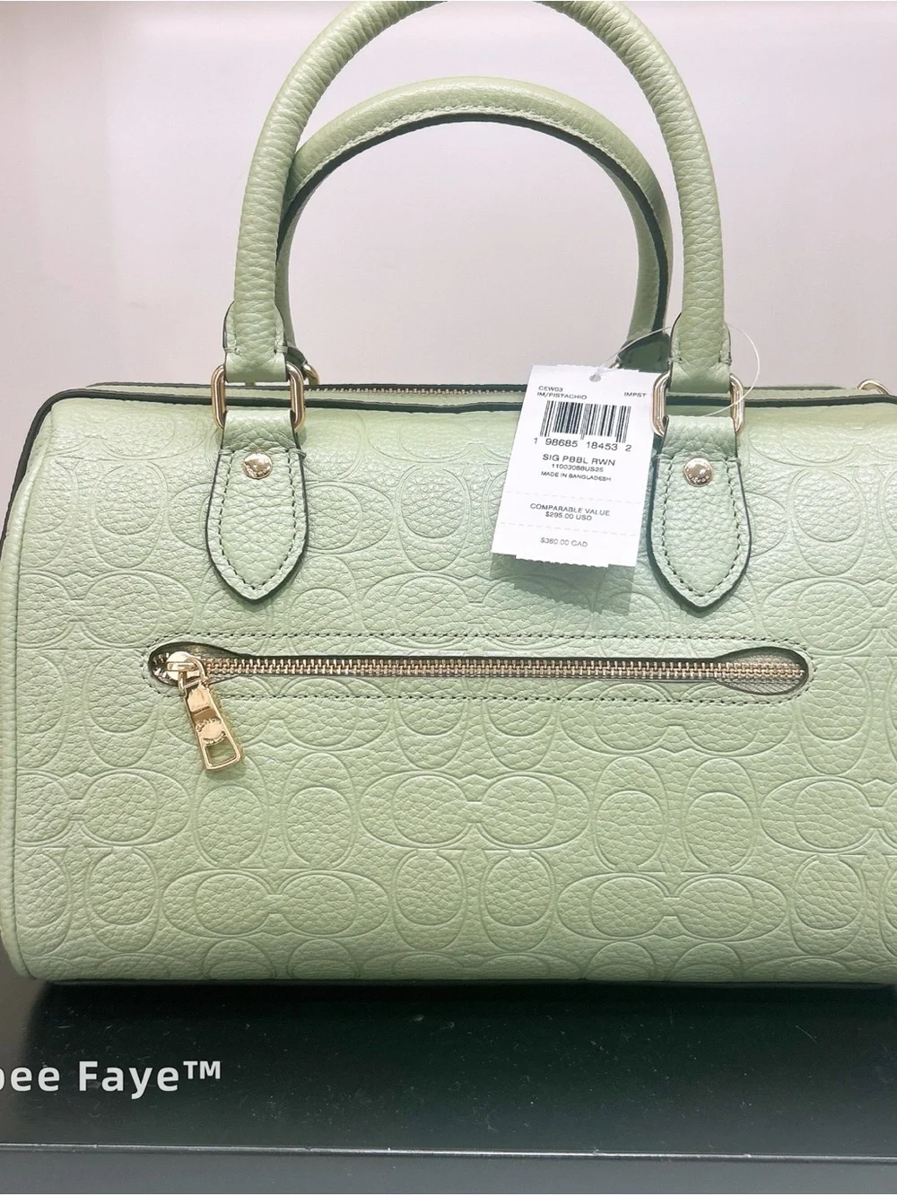 NWT Coach Rowan Satchel Bag In Signature Leather CEW03 Gold/Pistachio